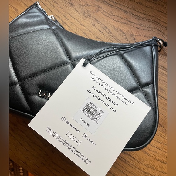 NWT Lambert Andy black quilted vegan leather 3 in 1 bag - Picture 9 of 14